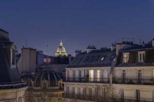 View from one of the rooms of the Welcome Hotel Paris over the Pantheon